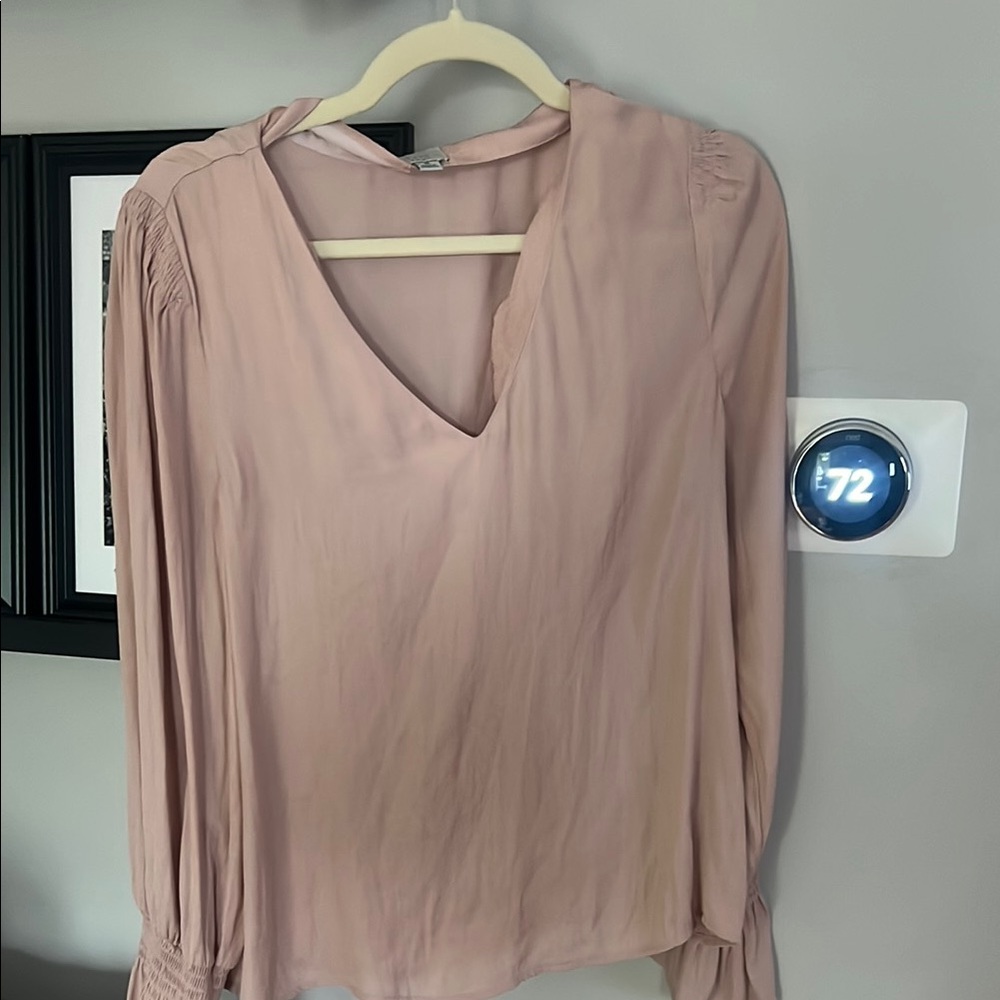 A New Day Pink Relaxed Blouse with Full Sleeves